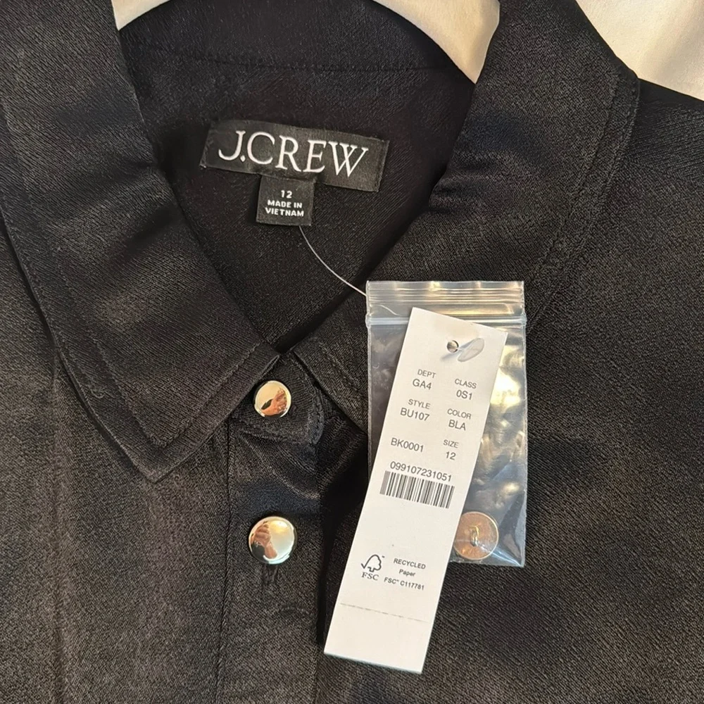 J.Crew Drapey shirtdress in luster crepe BU107